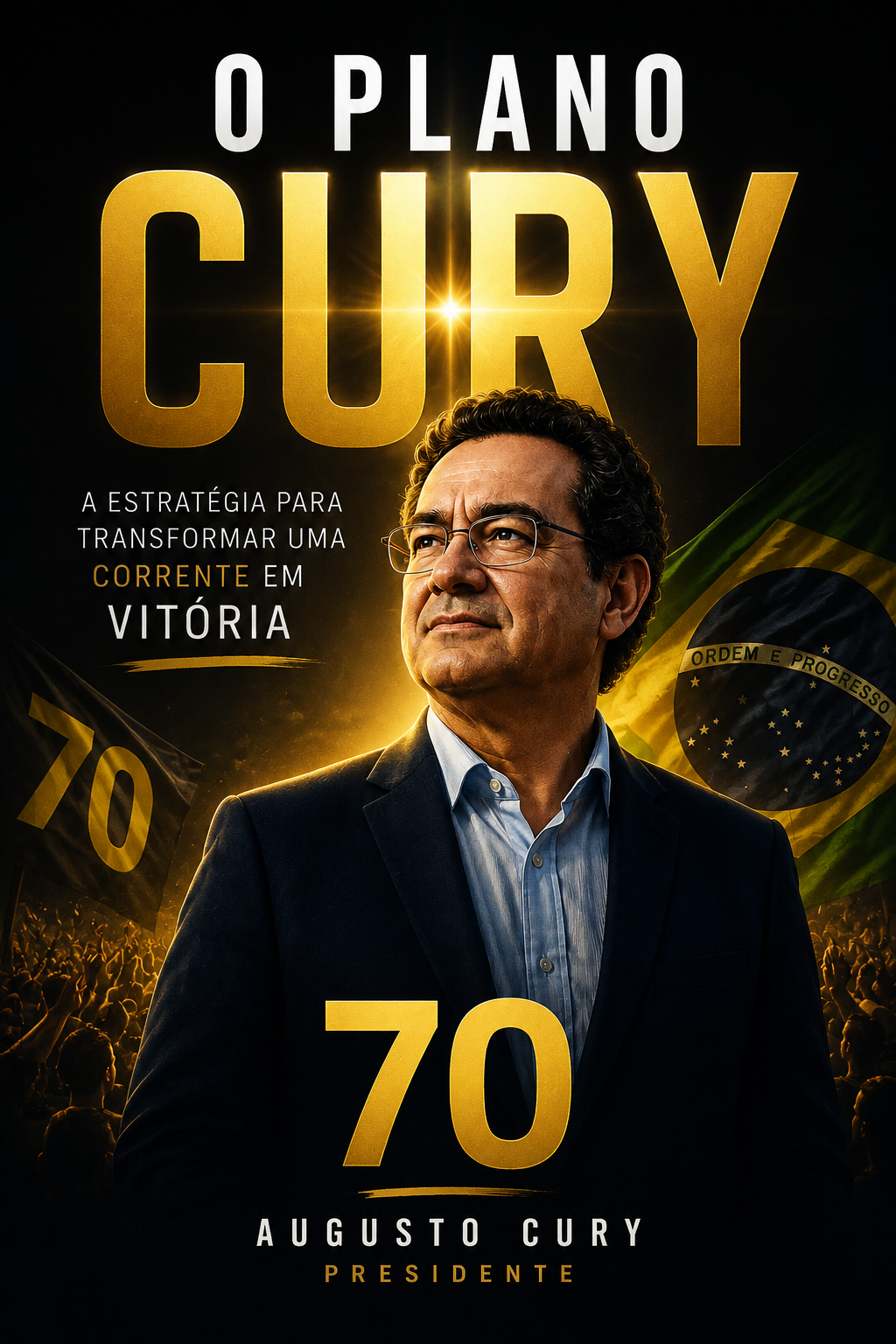 Capa do guia digital O Plano Cury, com Augusto Cury e a bandeira do Brasil